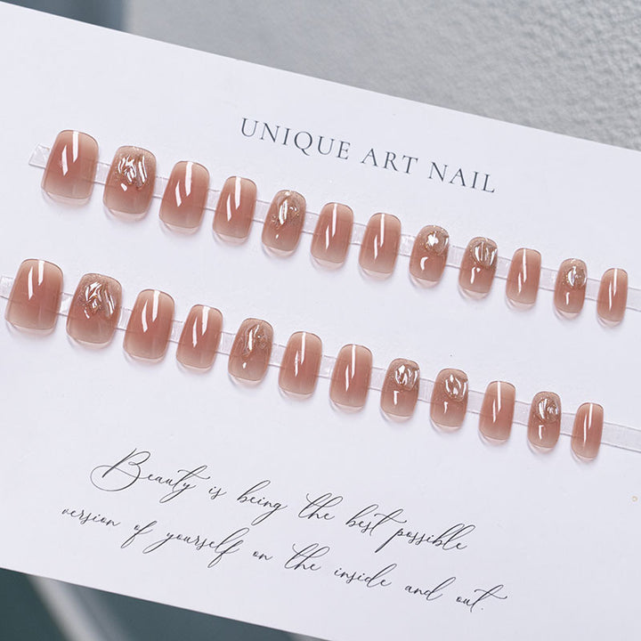 Elegant Press-On Nail Set with Glitter Accents