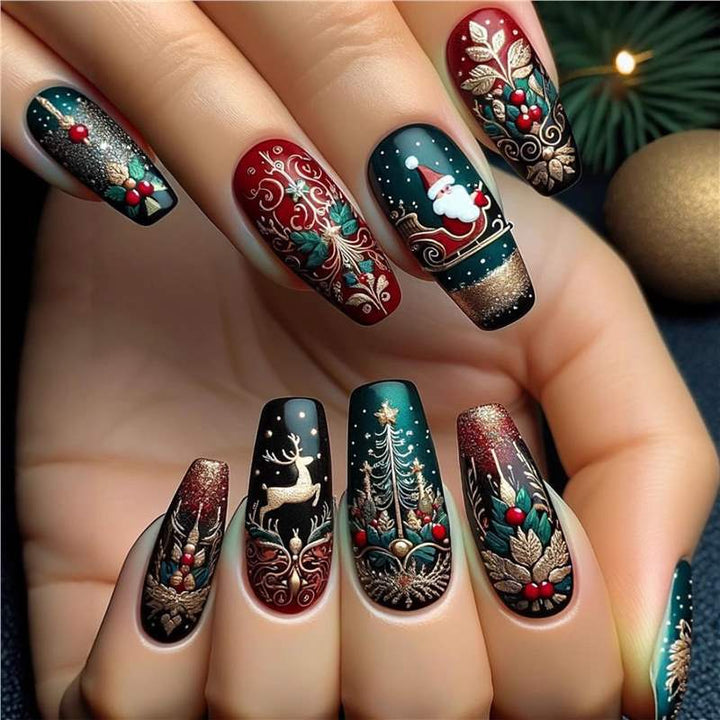 Festive Holiday Nail Art Set Kalsten
