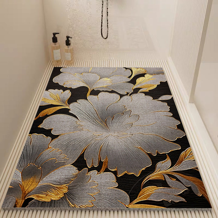 Elegant Floral Patterned Bath Mat Kalsten