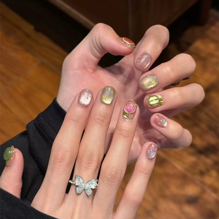 Artistic Fruit-Inspired Press-On Nail Art Set Kalsten