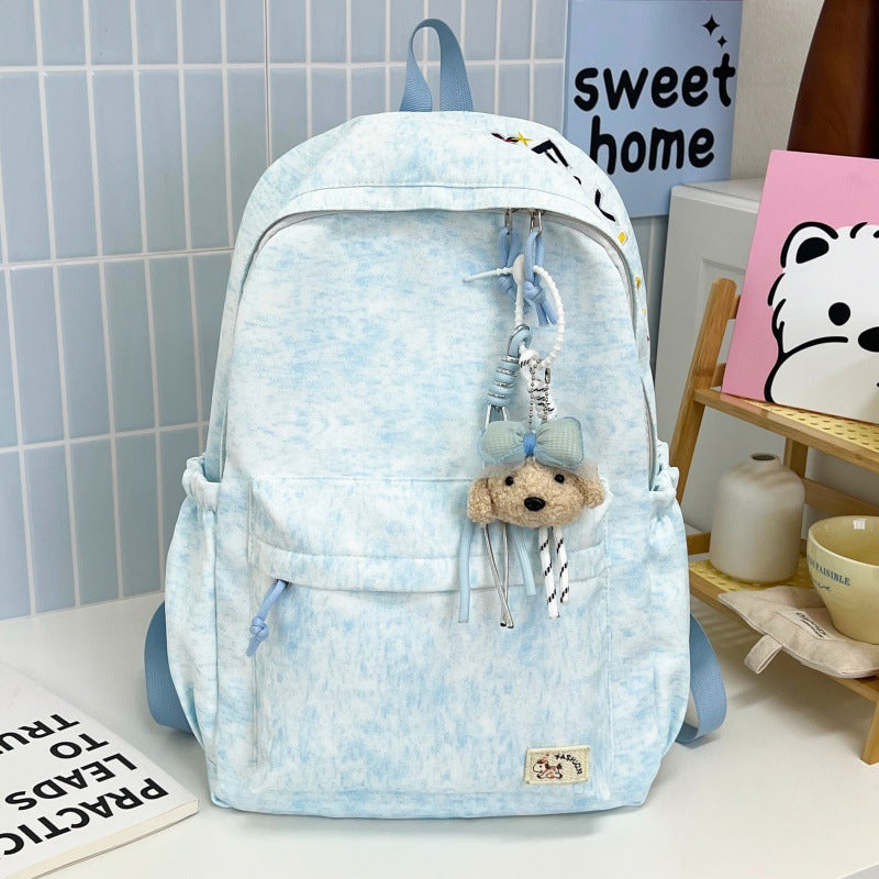 Casual Soft Fabric Backpack with Cute Charm Kalsten
