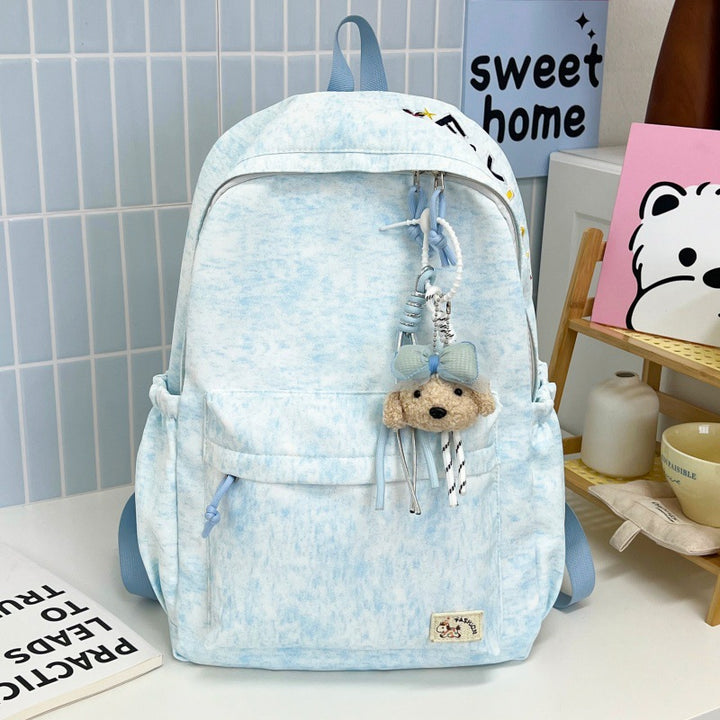 Casual Soft Fabric Backpack with Cute Charm Kalsten