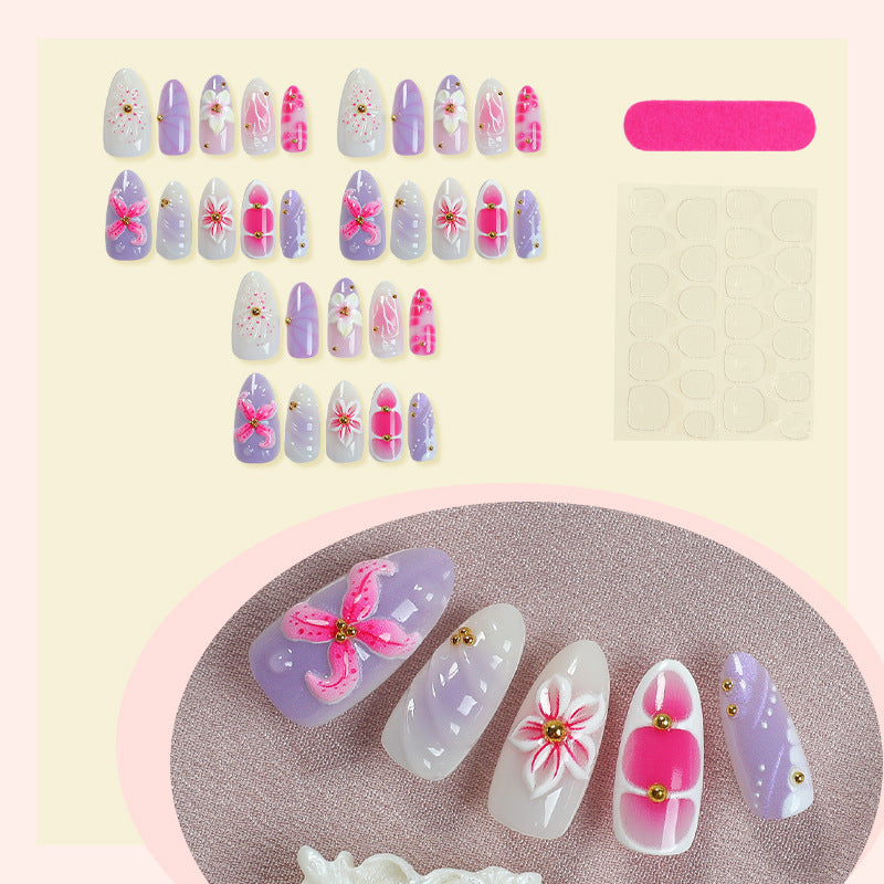 Floral-Themed Artistic Press-On Nail Art Set Kalsten