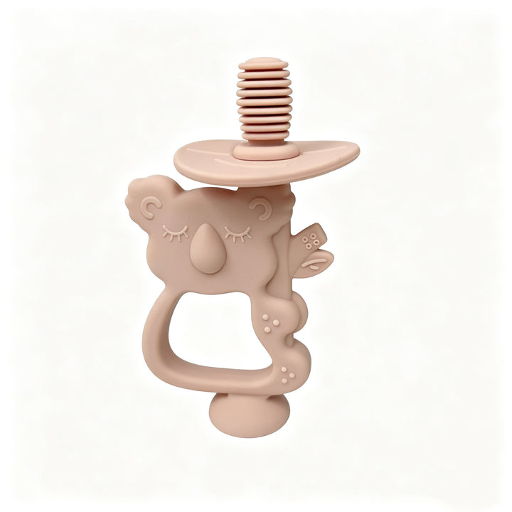 Silicone Koala Teething Ring with Ribbed Nipple and Ergonomic Handle