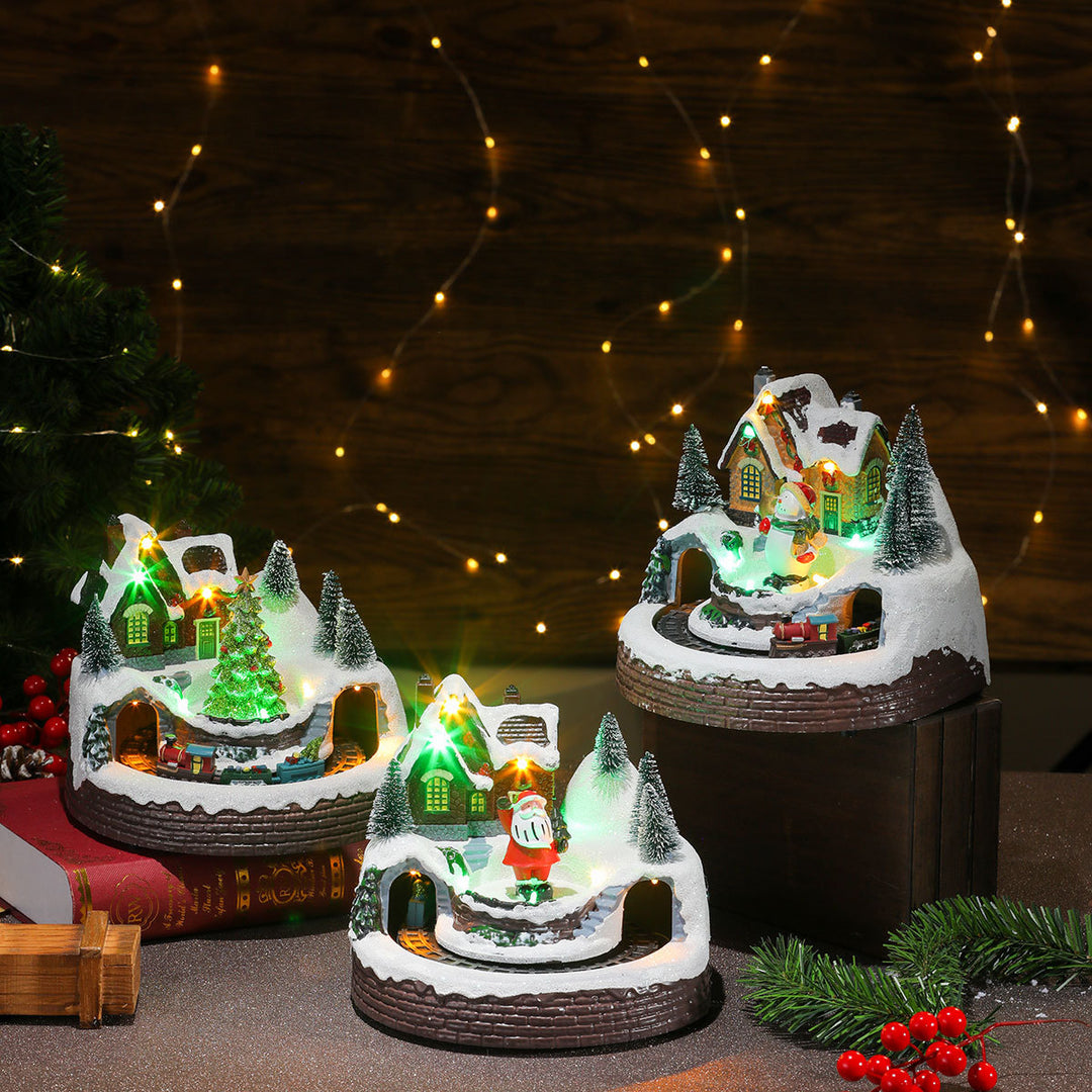 Illuminated Holiday Snow Globe Scene Kalsten