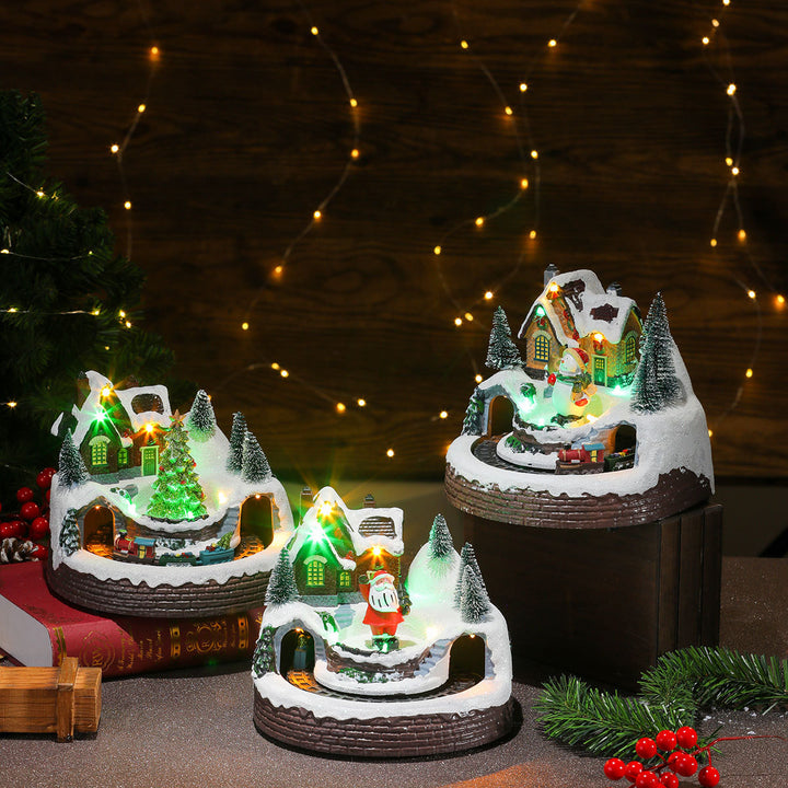 Illuminated Holiday Snow Globe Scene Kalsten