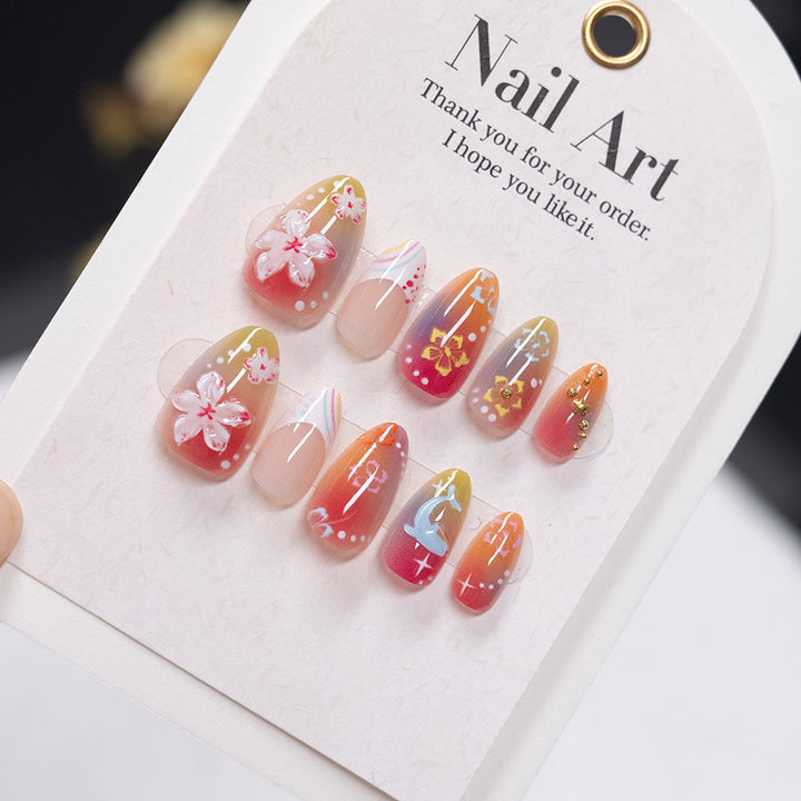 Artistic Floral Nail Art Extensions