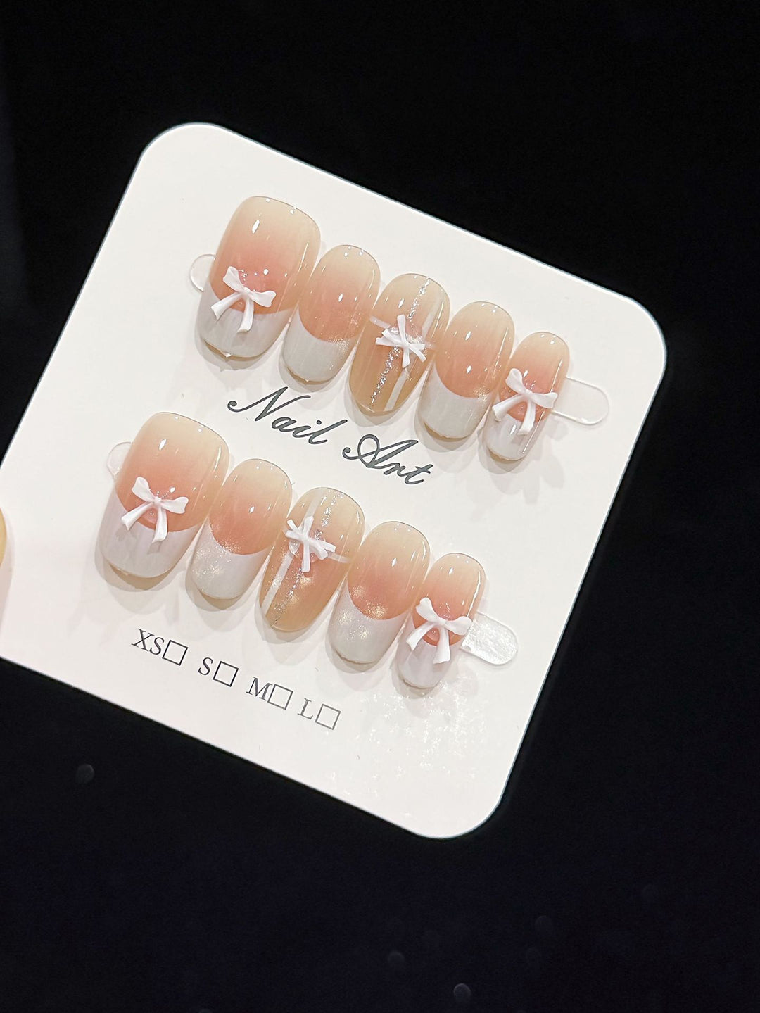 Decorative Press-On Nail Set with Cute Bow Accents Kalsten