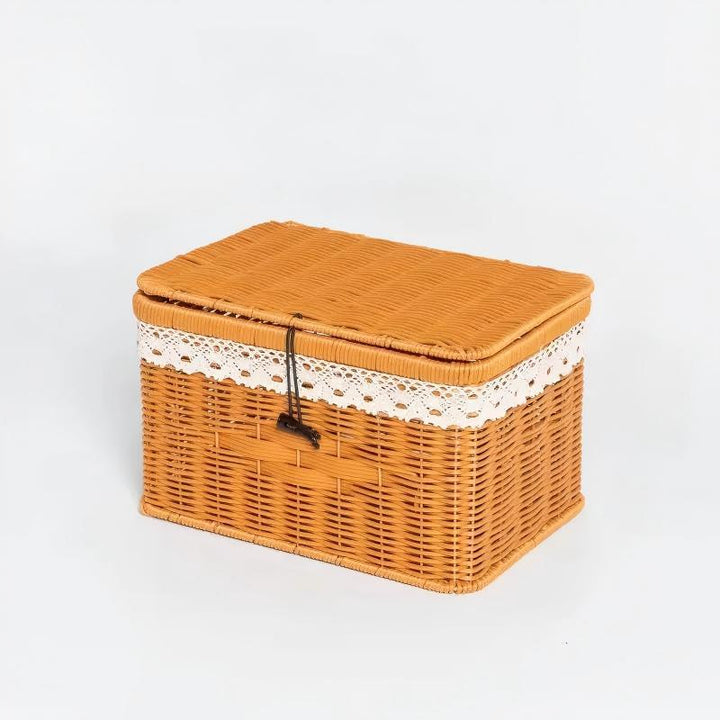 Women's braided basket with lid and lace top Kalsten
