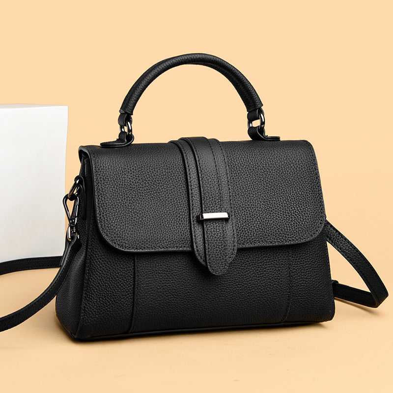 Elegant Leather Top Handle Handbag Kalsten