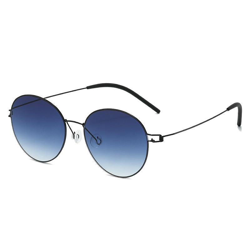 Women round sunglasses with light metal frame and gradient lenses Kalsten