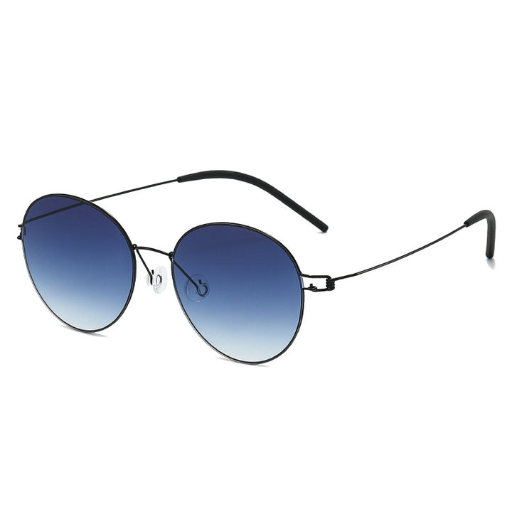 Women round sunglasses with light metal frame and gradient lenses Kalsten