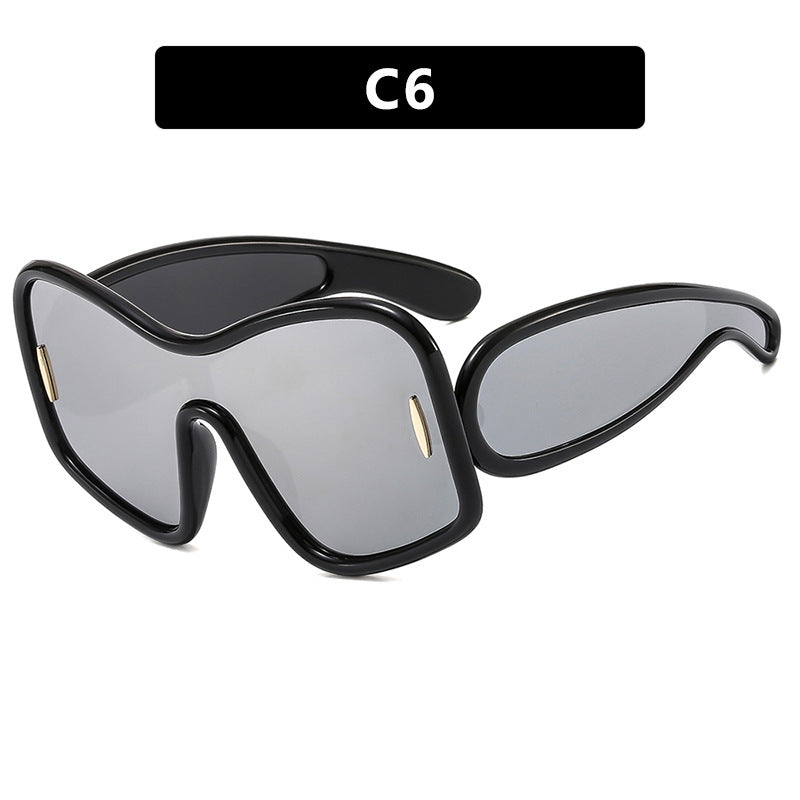 Women’s futuristic sunglasses with extra wide design and protective UV filter Kalsten
