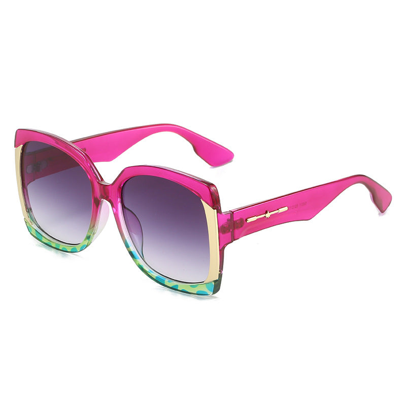 Oversized Tortoiseshell Sunglasses with Gold Accents Kalsten
