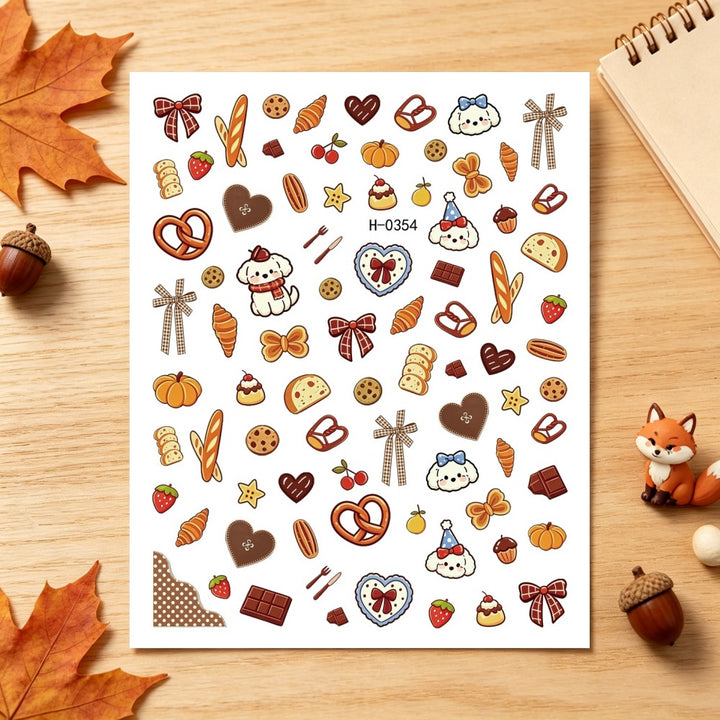 Autumn-Themed Nail Art Stickers