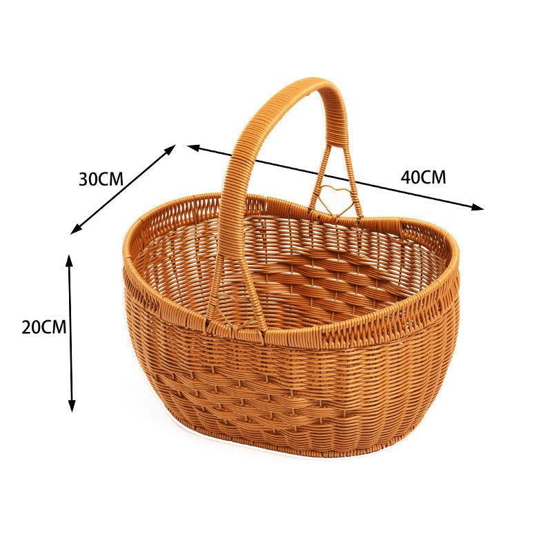 Ladies Handmade Rattan Shopping Basket Kalsten