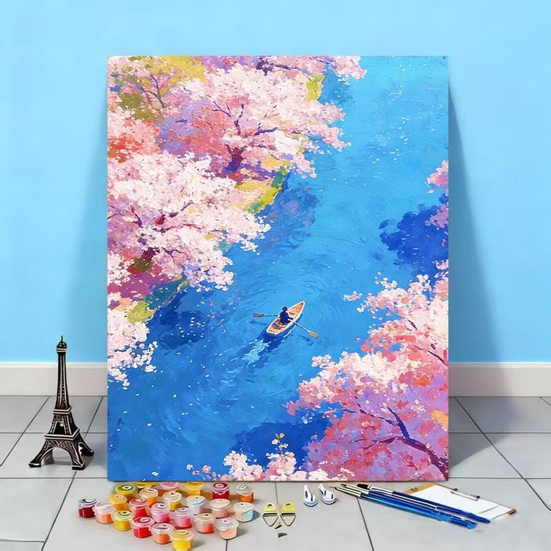 Scenic Cherry Blossom Landscape Painting Kit Kalsten
