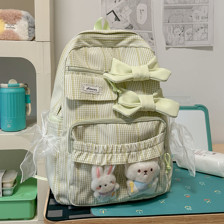 Decorative Bow-Embellished School Backpack Kalsten