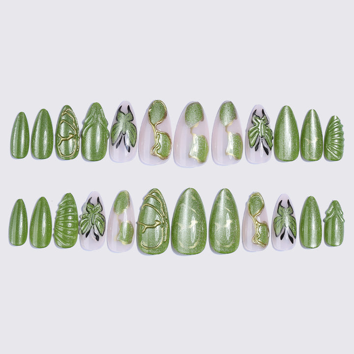 Nature-Inspired Press-On Nail Art Set Kalsten