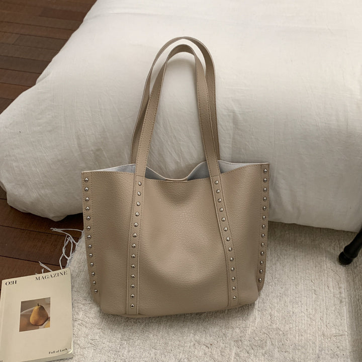 Stylish Studded Leather Tote Bag
