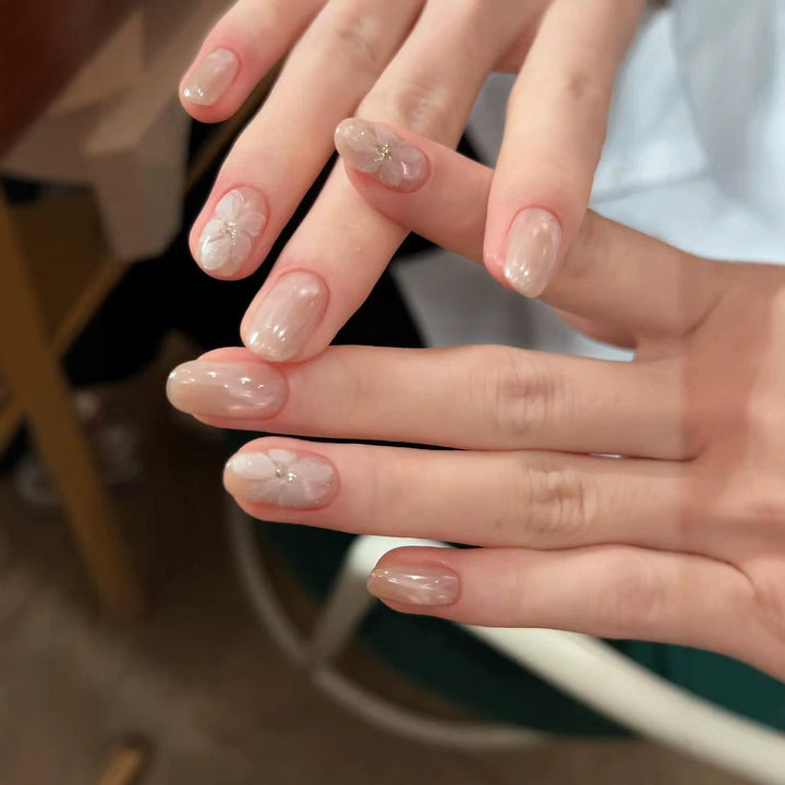 Artistic Floral Press-On Nail Enhancements