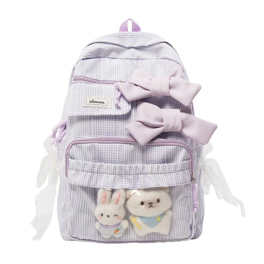 Decorative Bow-Embellished School Backpack Kalsten