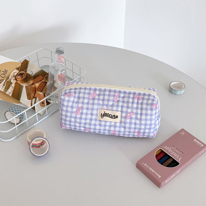 Quilted Cosmetic Pencil Case
