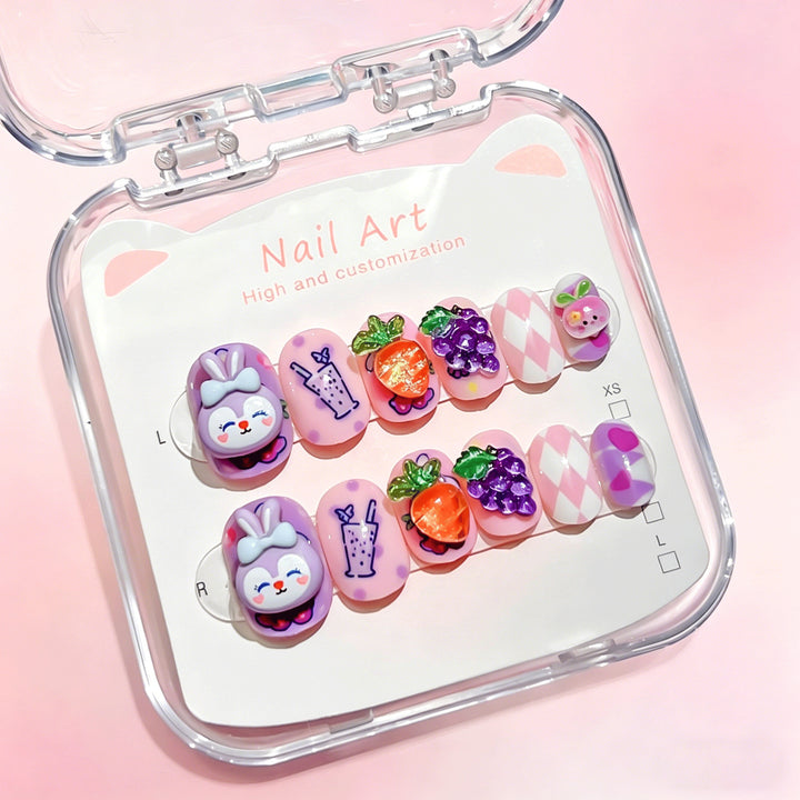 Customized Cartoon-Inspired Press-On Nail Art Set Kalsten