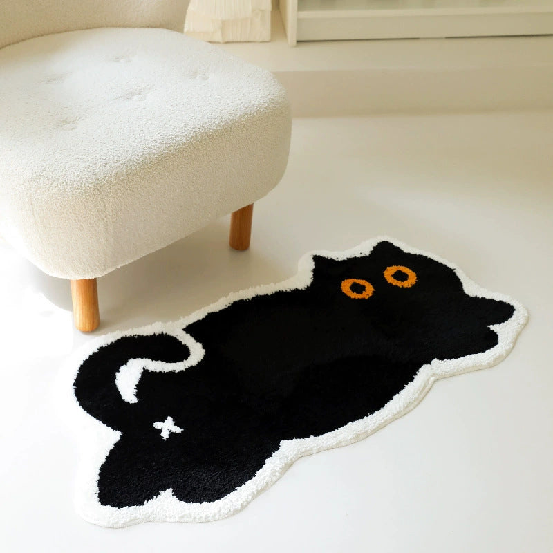 Cute Cat-Shaped Plush Rug Kalsten