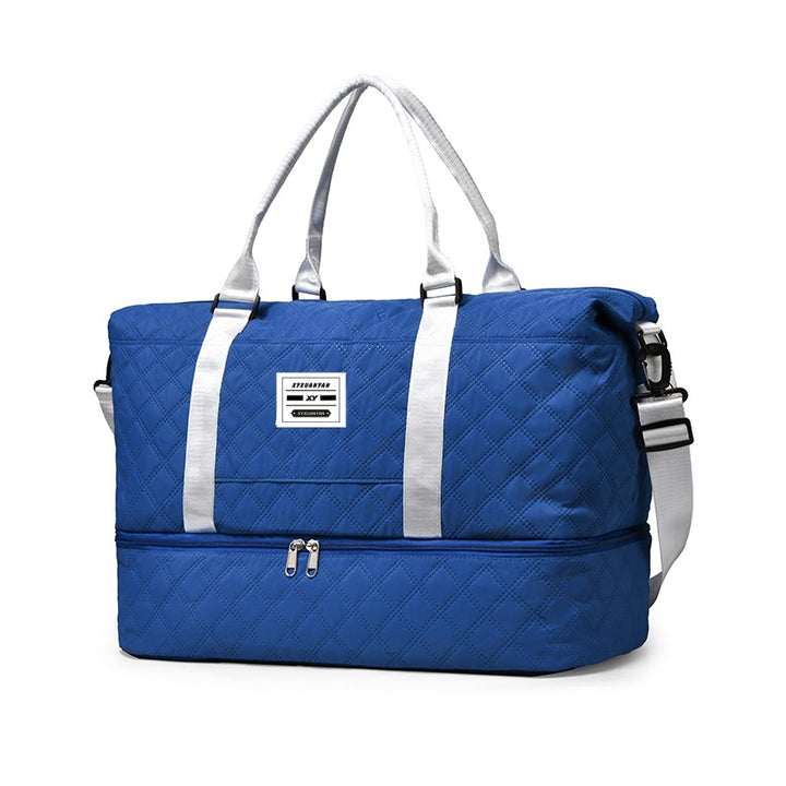 Multi-Pocket Quilted Travel Duffel Bag