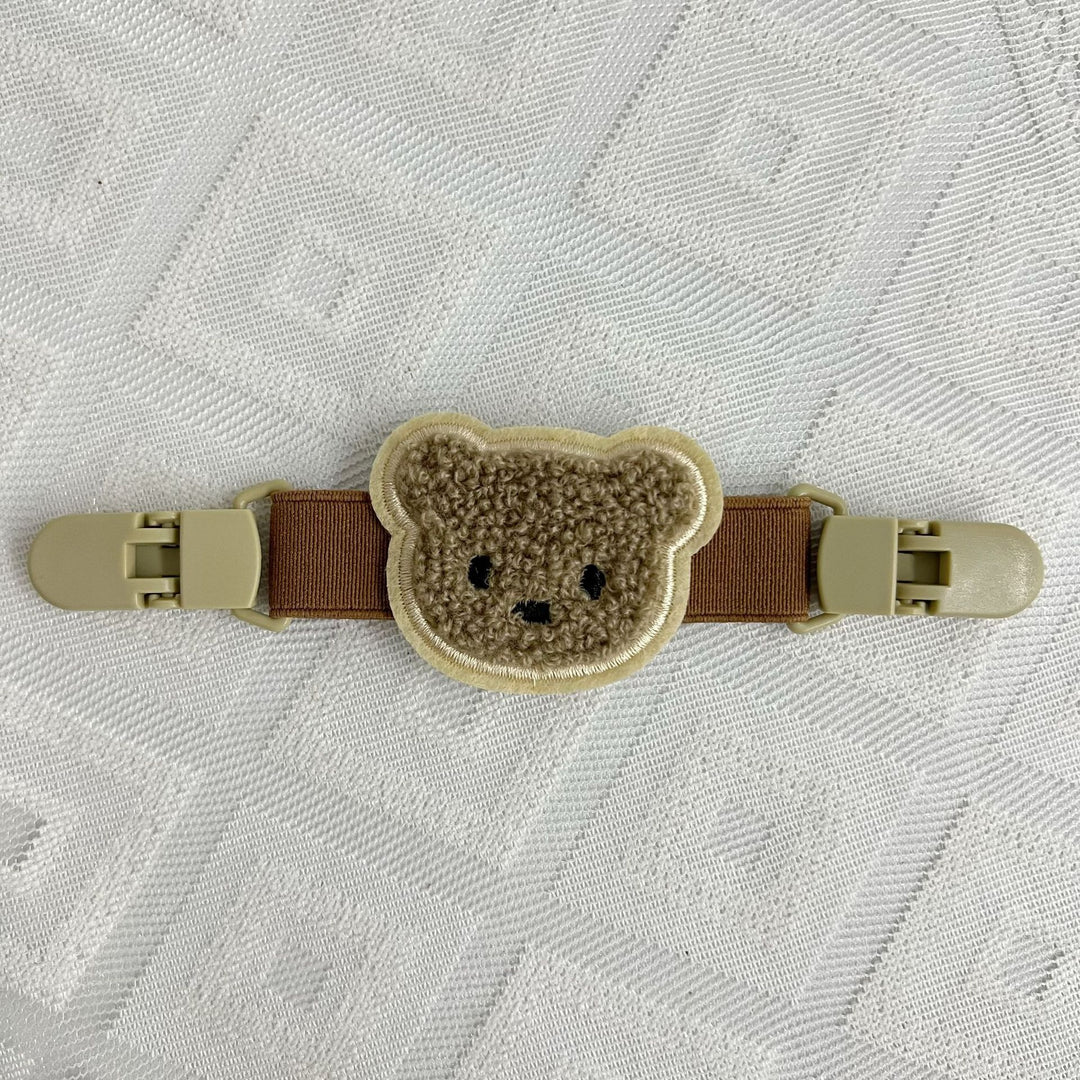 Pacifier and Toy Safety Clip with Plush Bear and Quick-Release Buckles