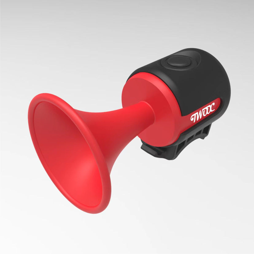 rechargeable high-decibel electric bicycle horn with trumpet-style mount and splash-resistant housing Kalsten