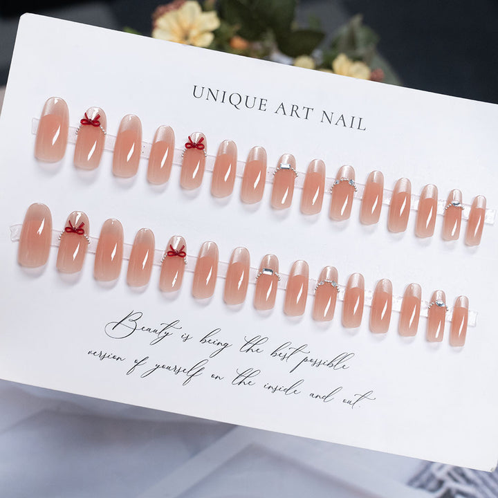 Decorative Crystal-Accented Press-On Nails