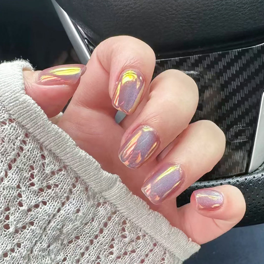 Holographic Glossy Nail Art