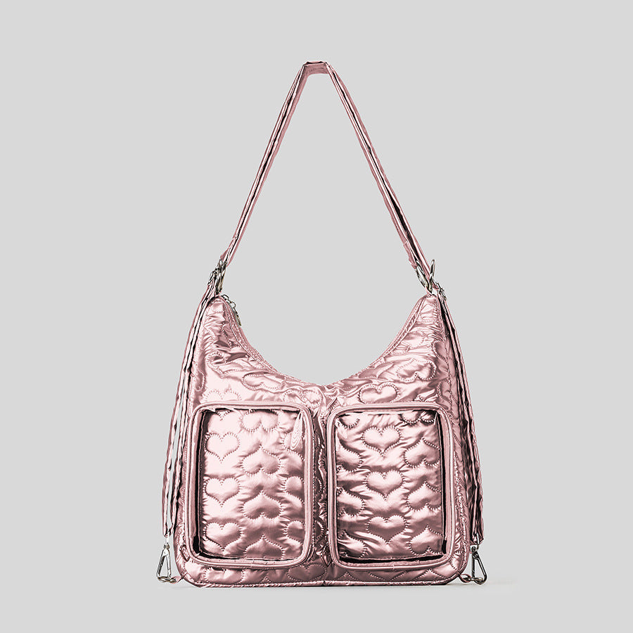 Quilted Heart Pattern Handbag