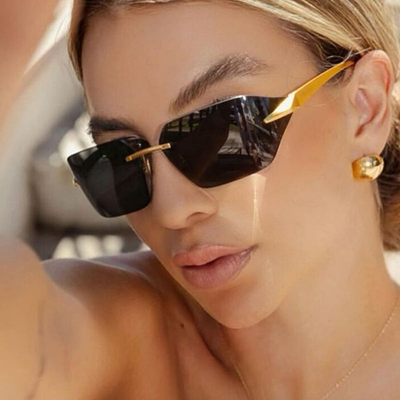 Women's geometric sunglasses with elegant metal frame and polarized lenses Kalsten