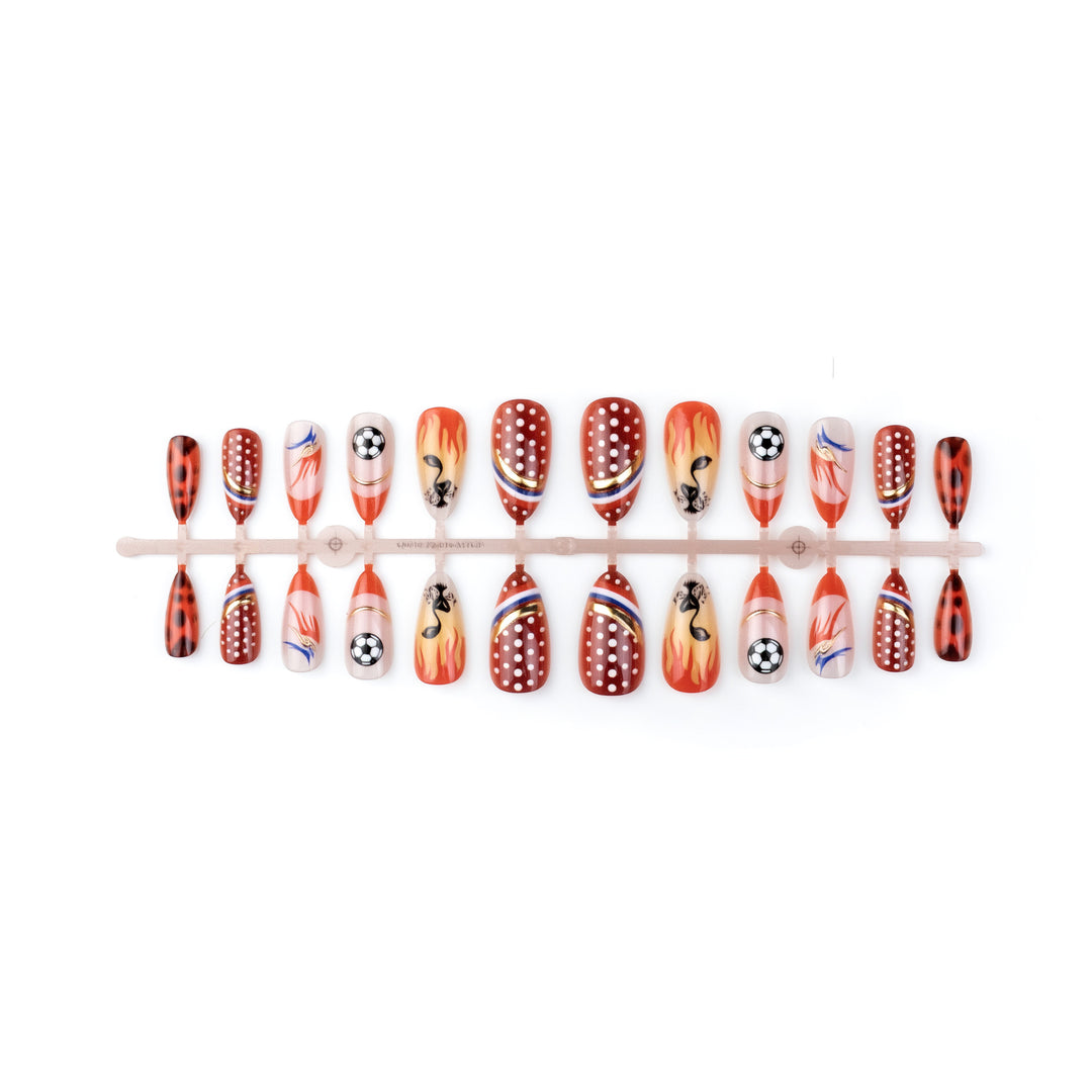 Sports-Themed Press-On Nail Art Set