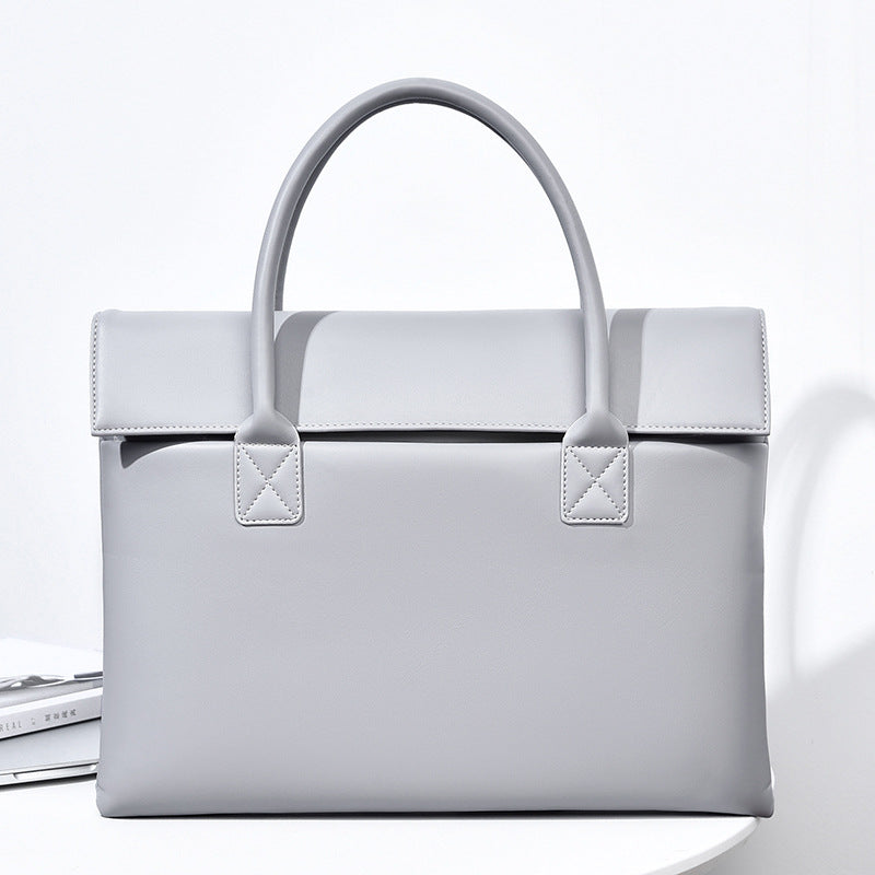 Elegant Structured Leather Office Tote Bag Kalsten