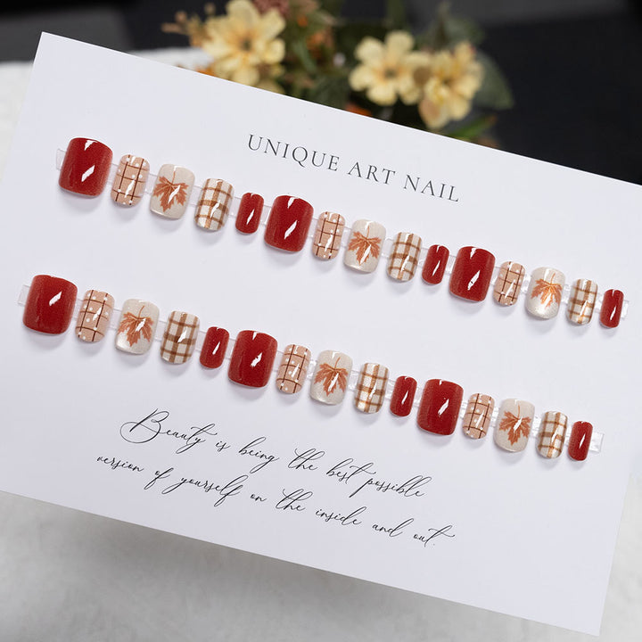 Seasonal Leaf Design Nail Art