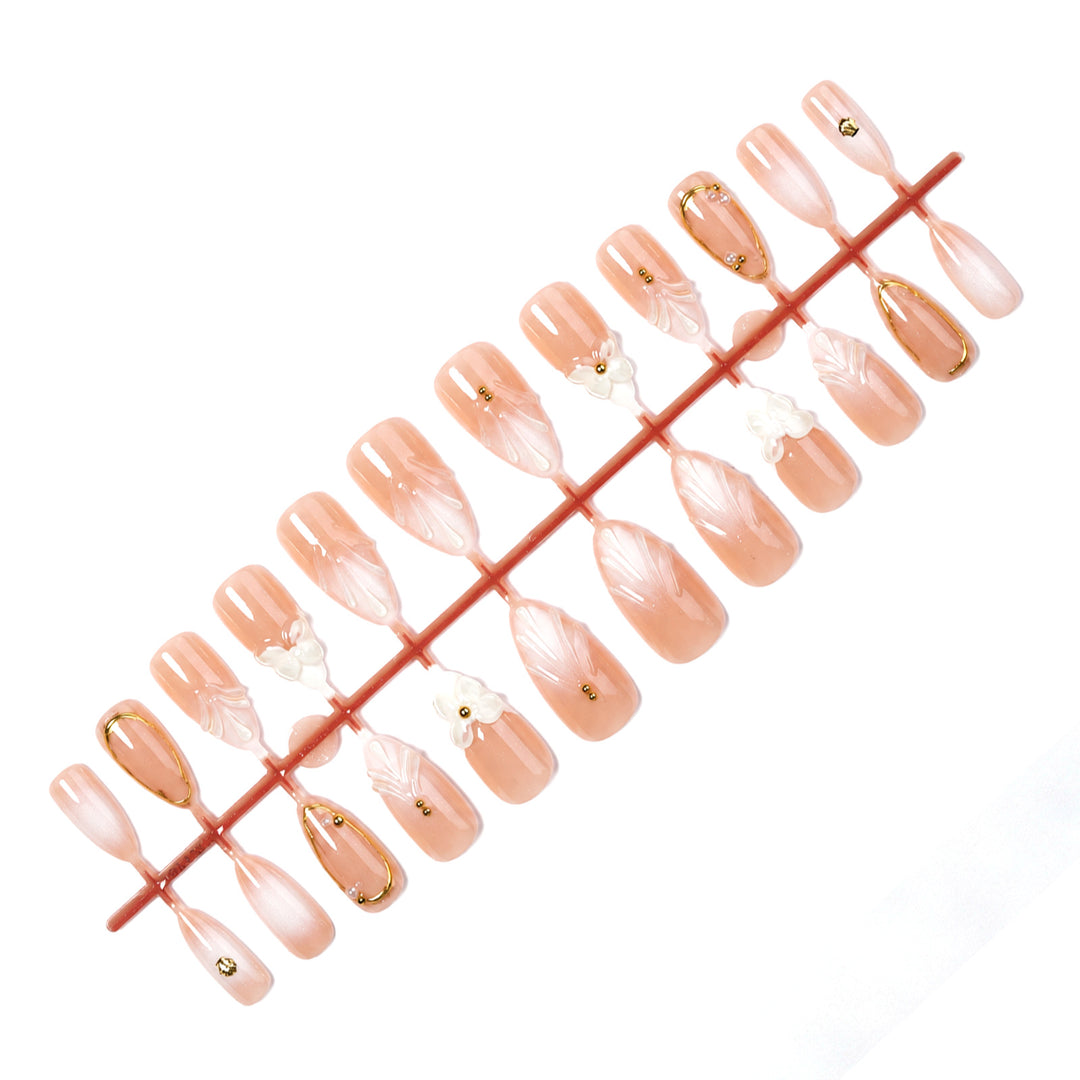 Acrylic nail set with floral and elegant embellishments Kalsten
