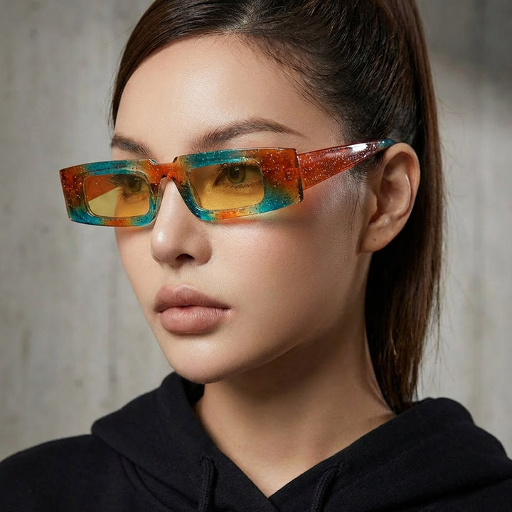 Women's fashionable geometric sunglasses with transparent frame and polarized lenses Kalsten
