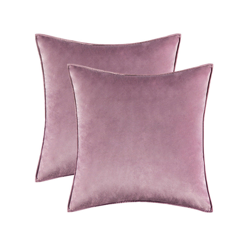 Plush Velvet Square Decorative Pillow Cover Pair with Knife-Edge Seam and Hidden Zipper