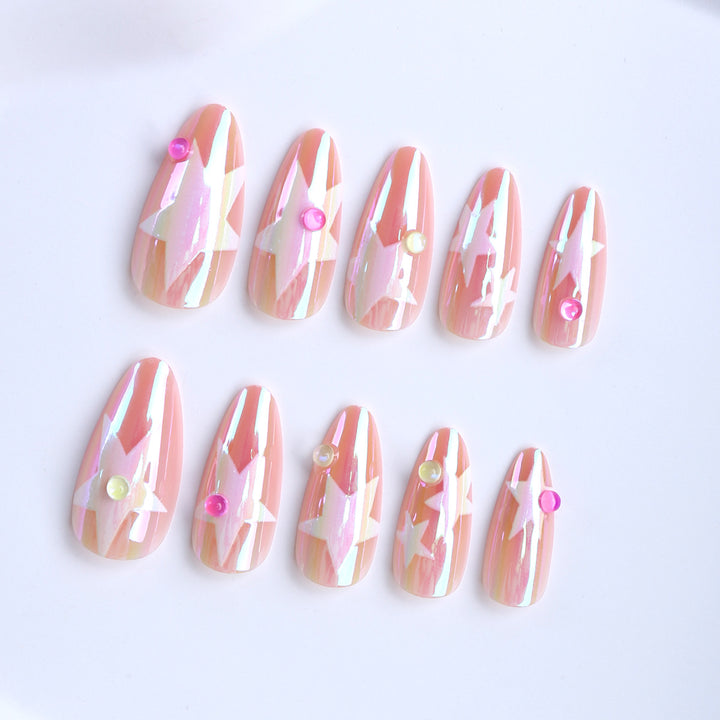 Artificial nails with sparkling star design Kalsten
