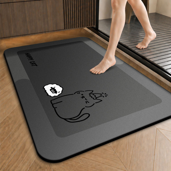 Funny Cartoon Cat-Themed Anti-Slip Bath Mat