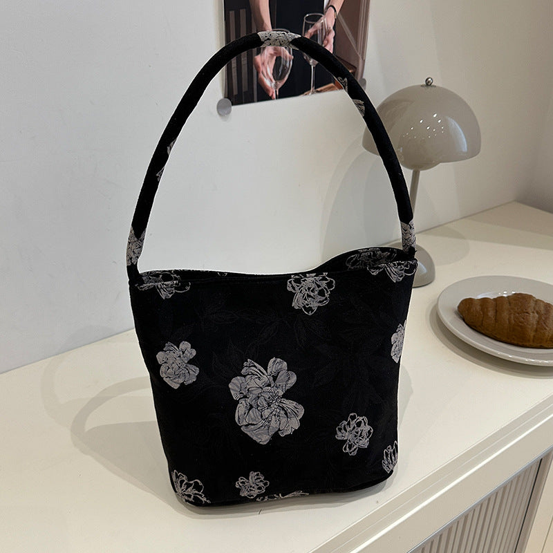 Embroidered Floral Shoulder Bag
