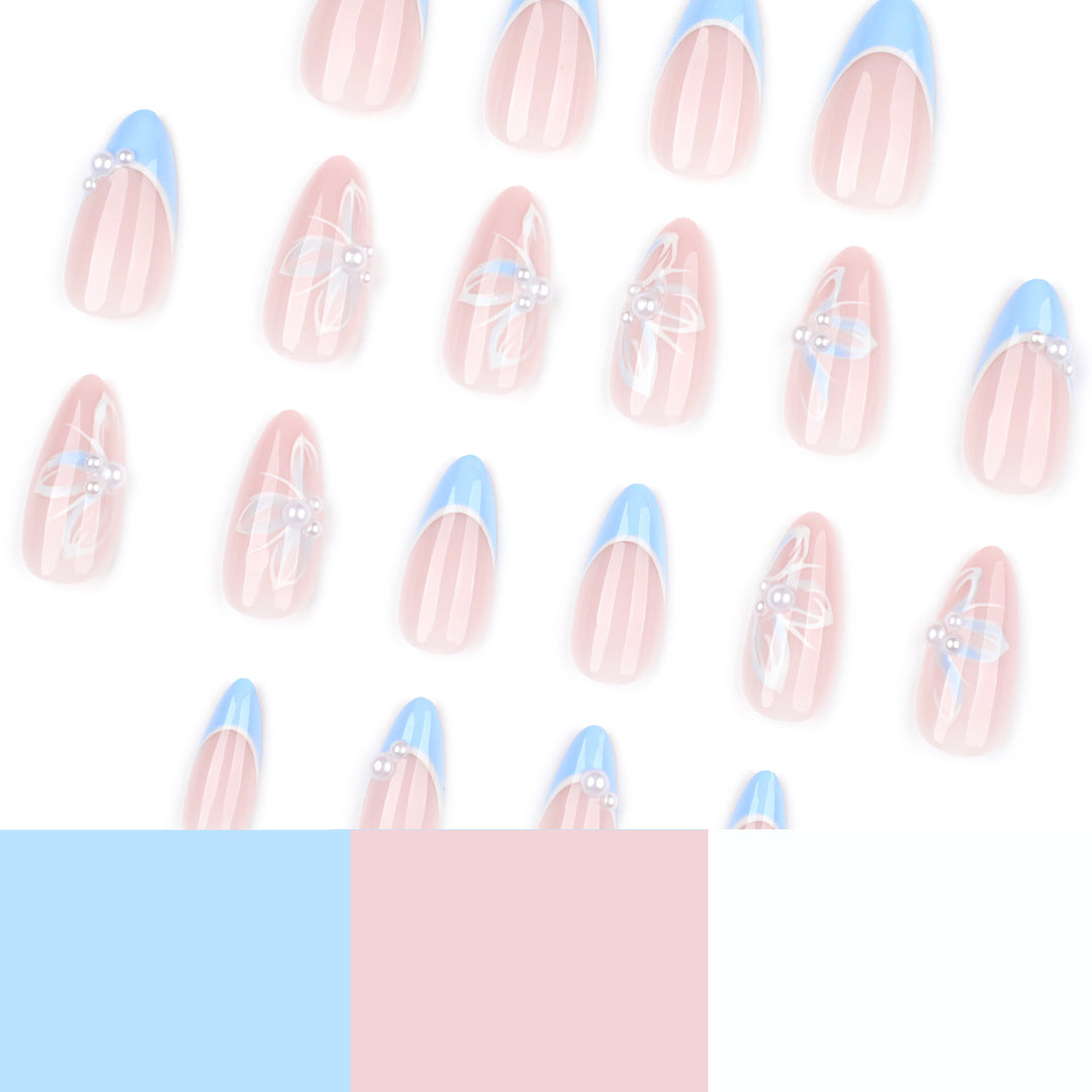 Elegant artificial nails with floral accents and glamorous design Kalsten