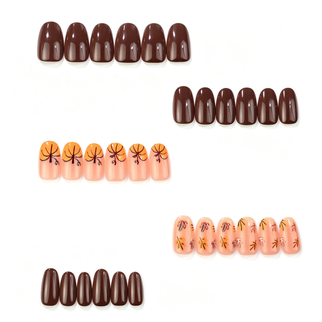 Autumn-Inspired Press-On Nail Set