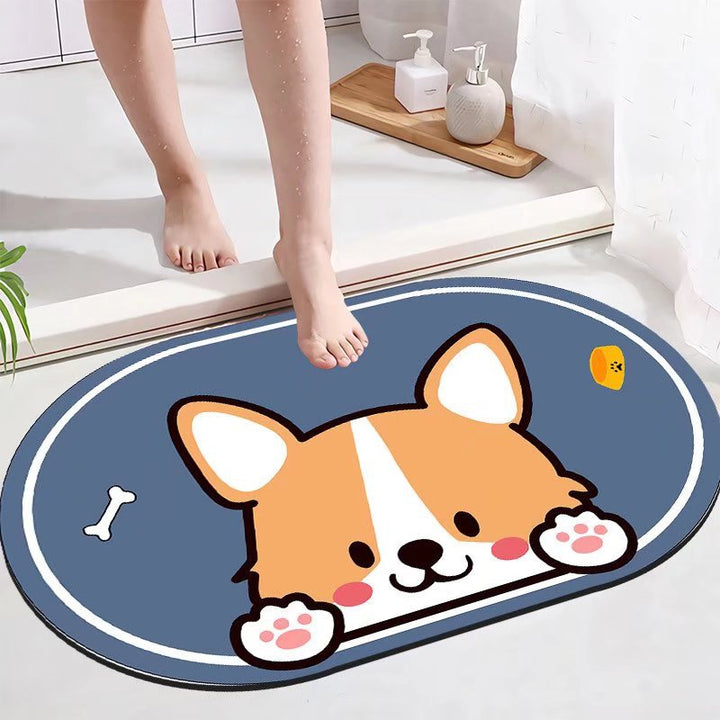 Cute Cartoon Bear-Themed Bath Mat