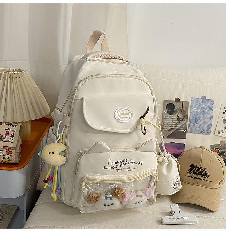 Cat-Designed Multi-Pocket School Backpack Kalsten