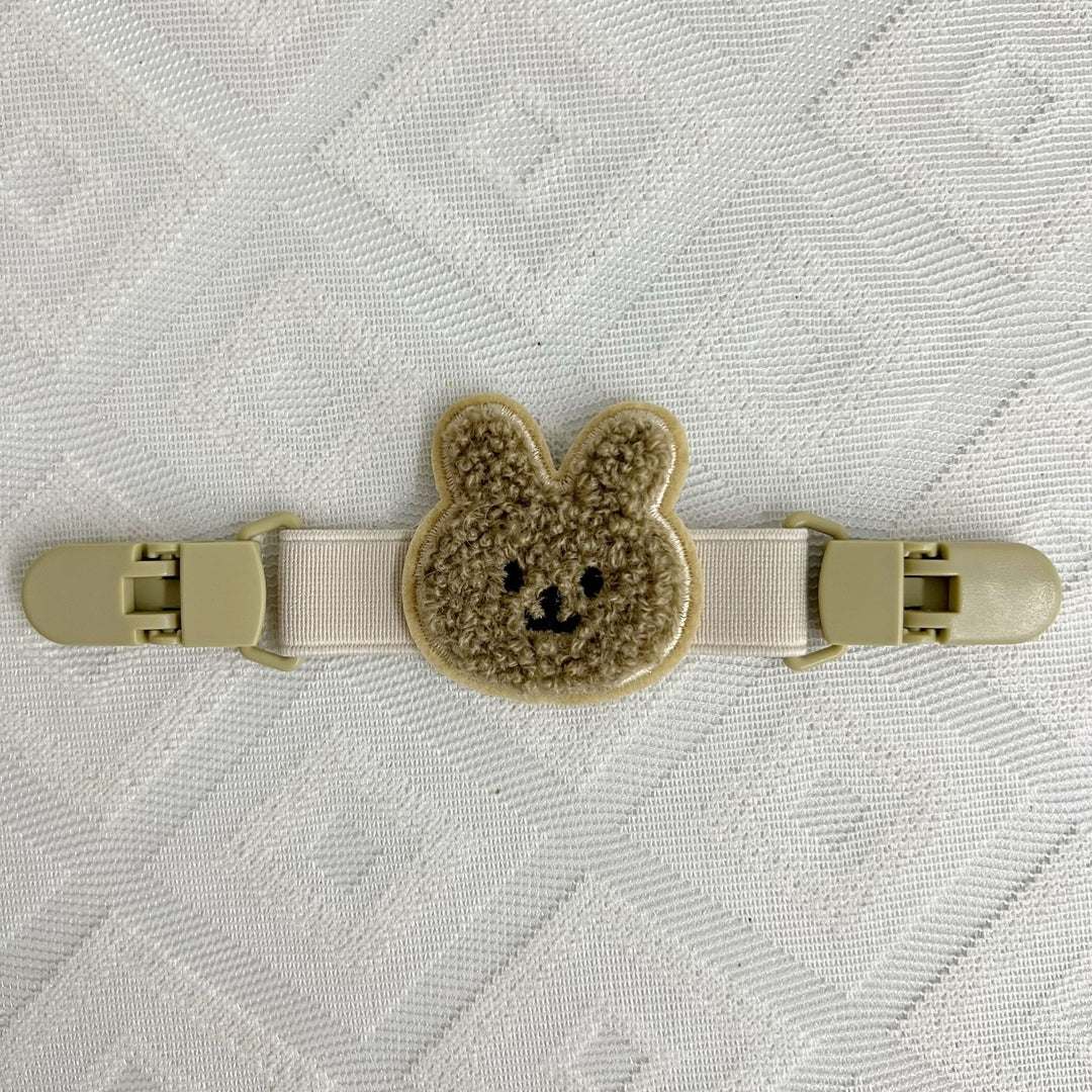 Plush Teddy Pacifier Clip with Safety Buckle and Elastic Strap
